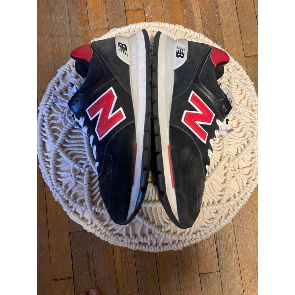 New Balance 574 Sneakers Black Red Suede Low Top ENCAP (Mens 8.5 | Women's 10) - Picture 8 of 12